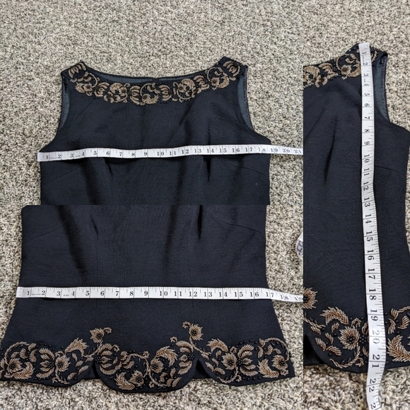 Vintage Banff black brown beaded wool sleeveless blouse 18 - Picture 9 of 9